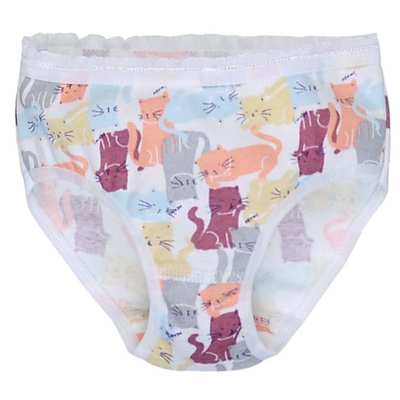 Труси для дівчинки, 92-134см, рібана,білі з принтом