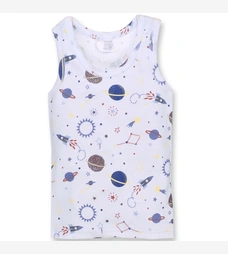 Дитяча майка для хлопчика, р.80-152 см, рібана, блакитний з принтом фото на tatoshka.ua