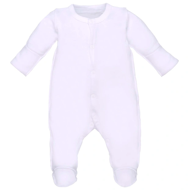 Дитячий комбінезон уні р.50-56 см,  інтерлок з підчесом, білий фото Татошка