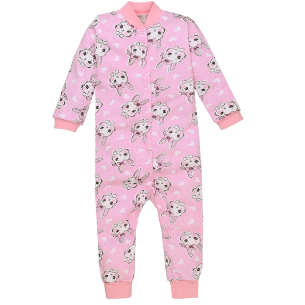 Дитячий комбінезон для дівчинки, р.80-98 см, футер, рожевий фото Татошка