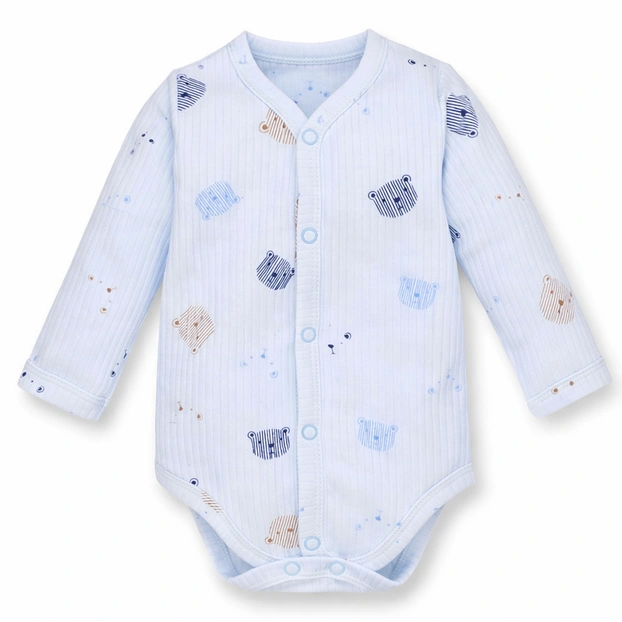 Напівкомбінезон уні, 62-68 см, інтерлок рапорот 100% бавовна,блакитний з принтом фото Татошка