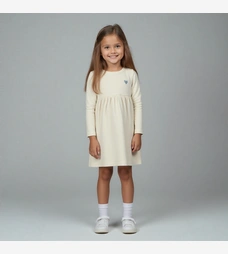 Дитяча сукня, р.92-122 см, рубчик (кашкорсе), молочний фото на tatoshka.ua