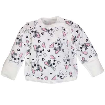 Льоля для дівчинки, 50-62 см, футер 100% бавовна, білий з принтом