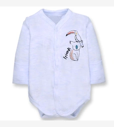 Полукомбинезон уни, 50-56 см, интерлок, голубой меланж с аппликацией, ручка трансформер. фото на tatoshka.ua