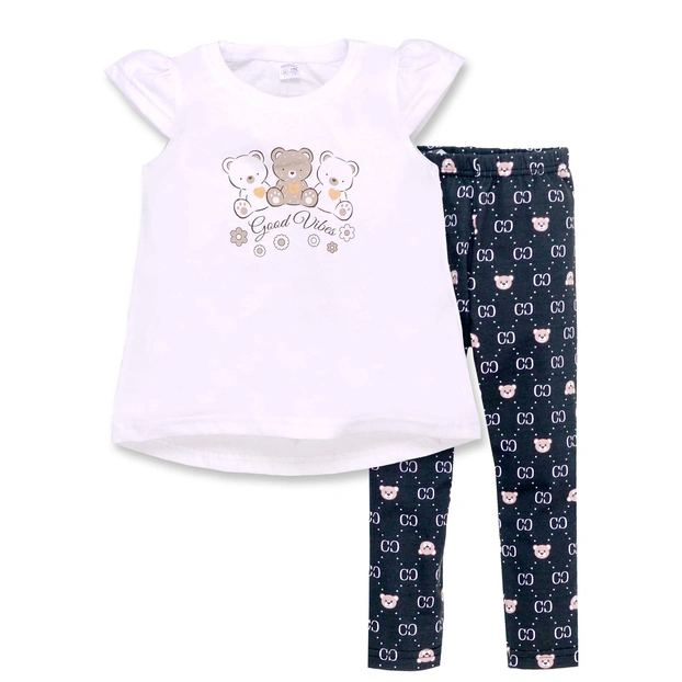 Комплект дитячий для дівчинки, р.116-128 см, кулір, білий з чорним фото Татошка