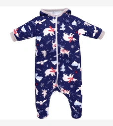 Дитячий комбінезон уні р.56-86 см, футер тринитка, синій з принтом фото на tatoshka.ua