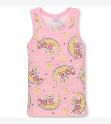 Дитяча майка для дівчинки, р.74-134 см, рібана, рожева з принтом фото на tatoshka.ua