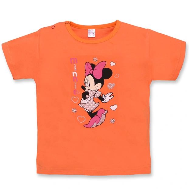 Футболка для дівчинки, р.80-104 см, кулір, помаранчева з аплікацією фото Татошка