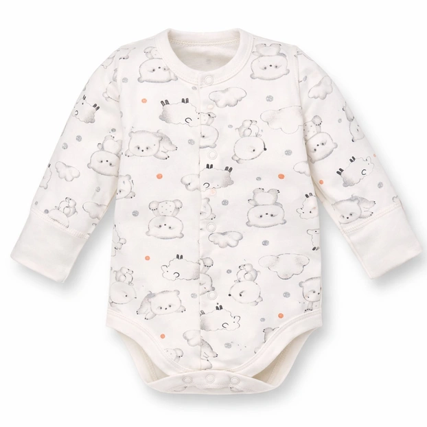 Боди уни, 56см, Футер 100% хлопок, молочный с принтом фото Татошка