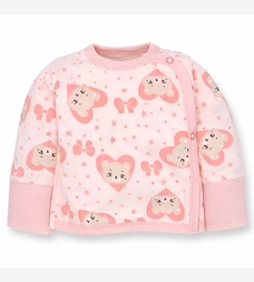 Льоля для дівчинки, 56-62 см, футер з начісом, рожева з принтом фото на tatoshka.ua