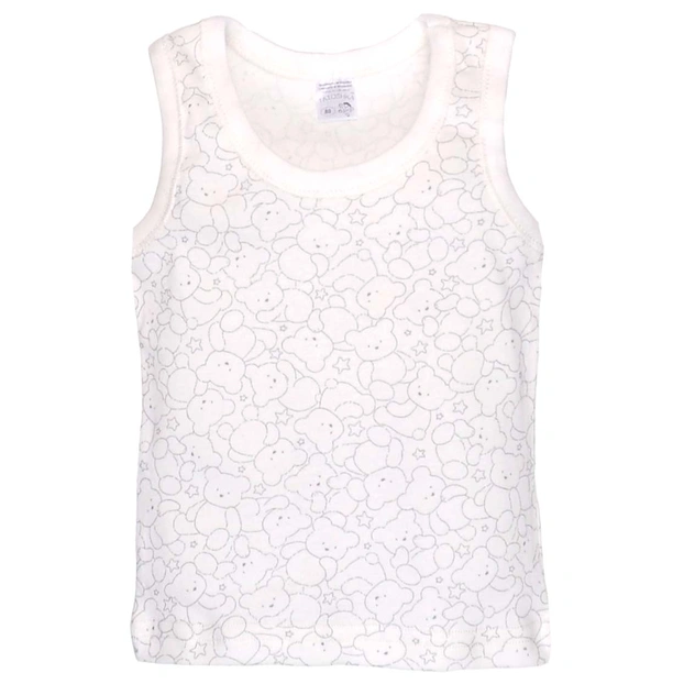 Дитяча майка для дівчинки, р 80.-122 см, рібана, біла з принтом фото Татошка