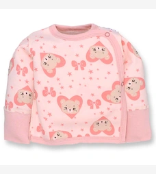 Льоля для дівчинки, 56-62 см, футер з начісом, рожева з принтом фото на tatoshka.ua