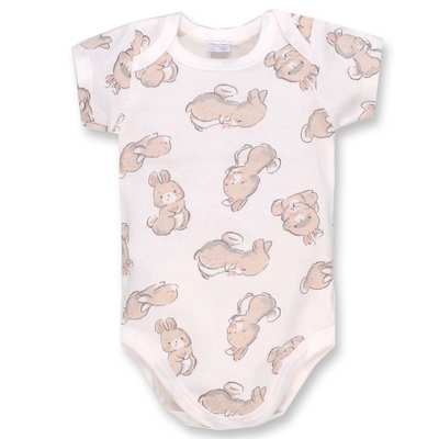 Боді уні, 68-92 см, рібана , молочна з принтом