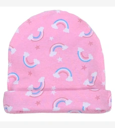 Детская шапочка, р 40-42 г, рибана, розовый с принтом фото на tatoshka.ua