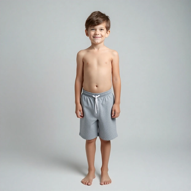 Шорти для хлопчика, 116-164см, футер петельний без підчосу, сірий меланж з принтом фото Татошка