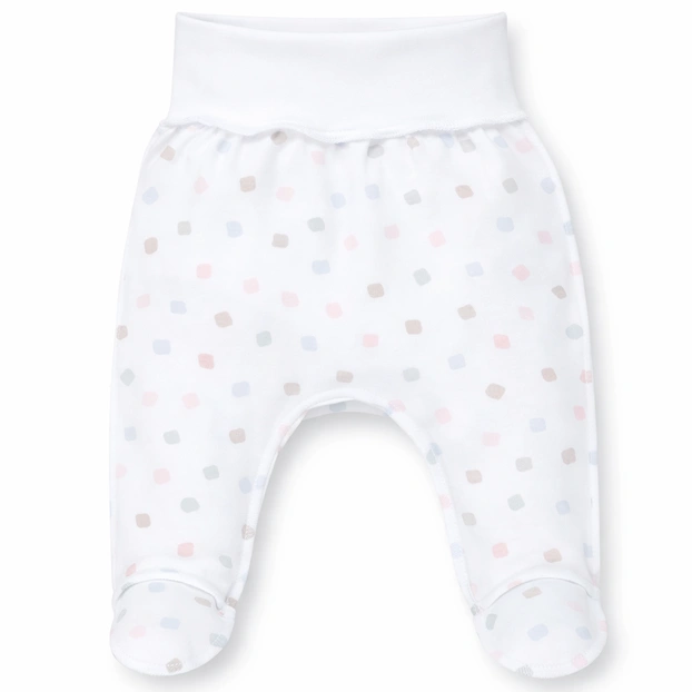Ползунки на резинке для девочки, 50-68см, интерлок, белый с принтом фото Татошка