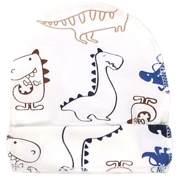 Дитяча шапочка, р 36-38 р, рібана, біла з принтом фото Татошка