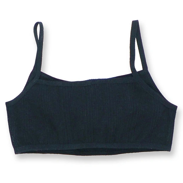 Дитяча майка-топ для дівчинки, р.122-164 см, рубчік (кашкорсе), чорний фото Татошка