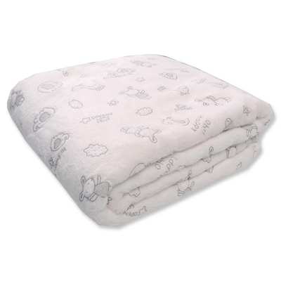 Ковдра велсофт 90*100, молочна з принтом