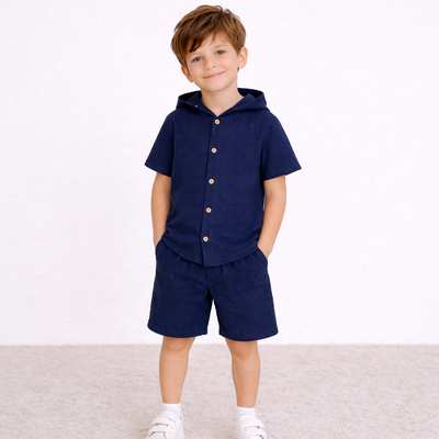 Комплект дитячий уні, р.116-134 см, муслін, синій