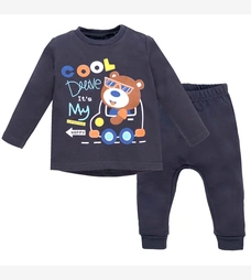 Костюм дитячий комлектом, р.80-98 см, петельний футер, сірий з аплікацією фото на tatoshka.ua