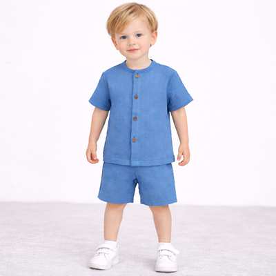 Комплект дитячий уні, р.104-110 см, муслін, синій