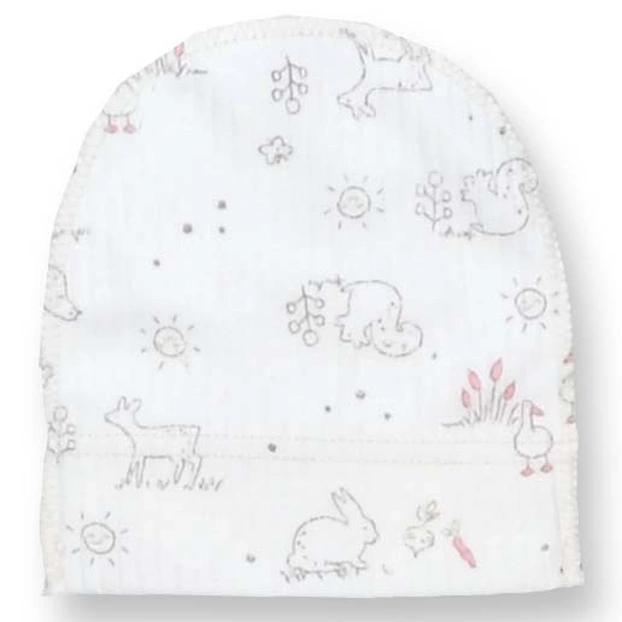 Дитяча шапочка, р.36-42 р, інтерлок рапорт, молочна з принтом фото Татошка