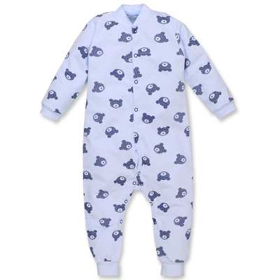 Дитячий комбінезон уні, р.80-98 см, футер,блакитний з принтом