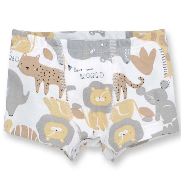 Трусы боксеры для мальчика, 92-110см, Рибана 100% хлопок, Белые с принтом фото Татошка