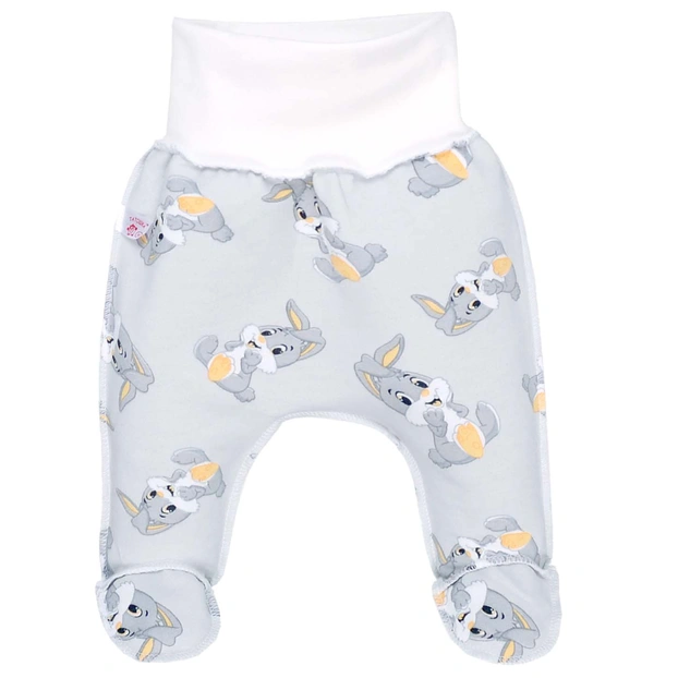 Повзунки на резинці уні, 50-74см, футер, сірий з принтом фото Татошка