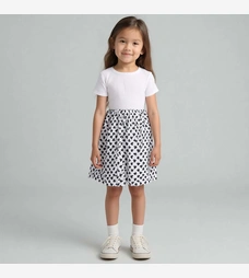 Дитяча сукня, р.110-134 см, муслін, біла з принтом фото на tatoshka.ua