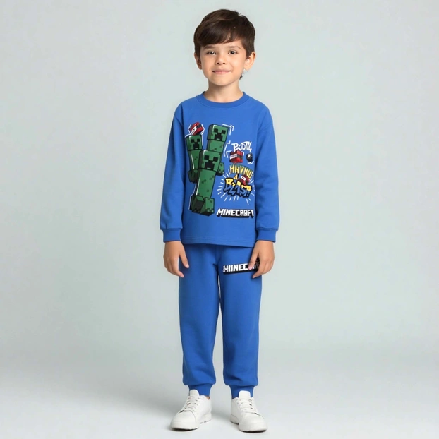 Піжама для хлопчика, 116-146см, Футер 100% бавовна, синя з аплікацією фото Татошка