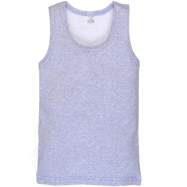 Дитяча майка для хлопчика, р.80-86 см, рібана, блакитний меланж фото Татошка