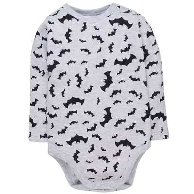 Боди уни, 86 см, футер, серый с принтом