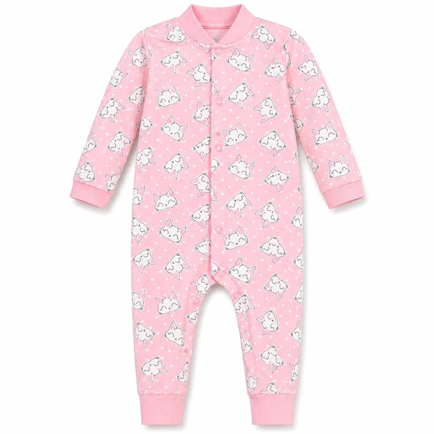 Дитячий комбінезон для дівчинки, р.80-98 см, футер, рожевий фото Татошка