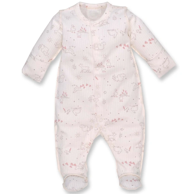 Дитячий комбінезон уні, р.50-56 см, інтерлок 'рапорт', молочний з принтом фото Татошка