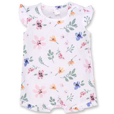 Песочник для девочки, 80-86см, муслин, белый с принтом.