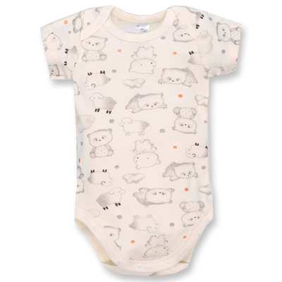 Боді уні, 68-92 см, рібана , молочна з принтом