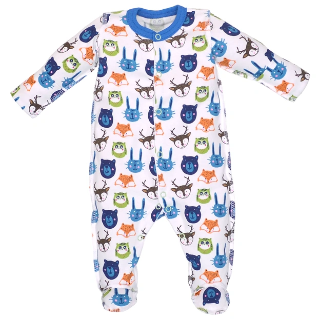 Детский комбинезон уни, р.50-56 см, интерлок, белый с принтом. фото Татошка