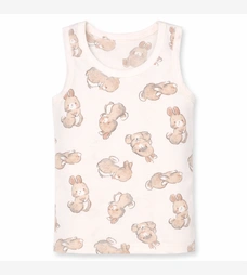 Дитяча майка для дівчинки, р.80-122 см, рібана, молочний з принтом фото на tatoshka.ua