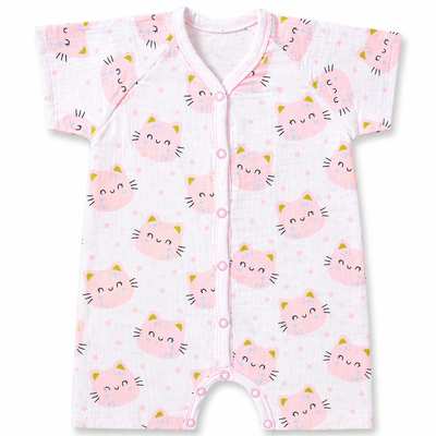 Пісочник для дівчинки, 62-74см, муслін 100% бавовна, білий з принтом