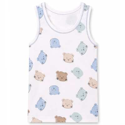 Дитяча майка уні р.74-152 см, рібана, біла з принтом