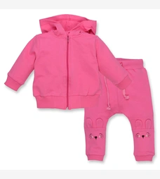 Комплект дитячий для дівчинки, р.74-92 см, петельний футер, рожевий фото на tatoshka.ua