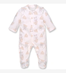 Дитячий комбінезон для дівчинки, р.50-56 см, інтерлок, білий з принтом фото на tatoshka.ua