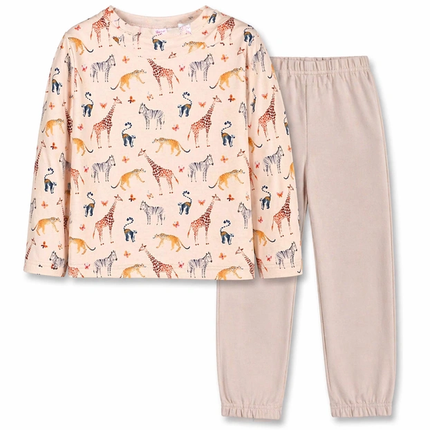 Піжама дитяча для дівчинки, р.92-110 см, кулір з еластаном, бежевий з принтом фото Татошка