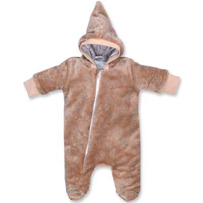 Дитячий комбінезон для хлопчика р.56-62 см, велсофт, бежевий