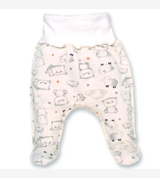 Повзунки на резинці уні, 56-62см, футер, молочні з принтом фото на tatoshka.ua