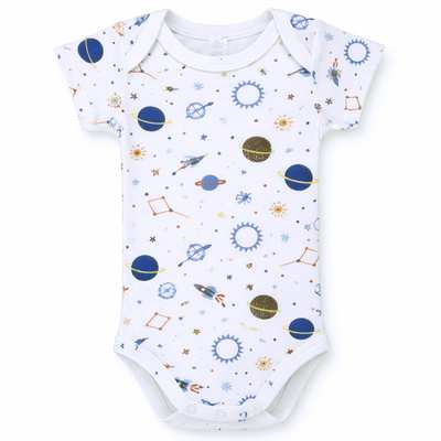 Боді уні, 80-92 см, рібана , блакитна з принтом