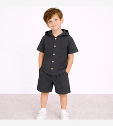 Комплект дитячий уні, р.116-134 см, муслін, сірий фото на tatoshka.ua