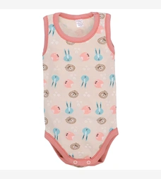 Боди для девочки, 68-86 см, рибана 100% хлопок, бежевый с принтом фото на tatoshka.ua